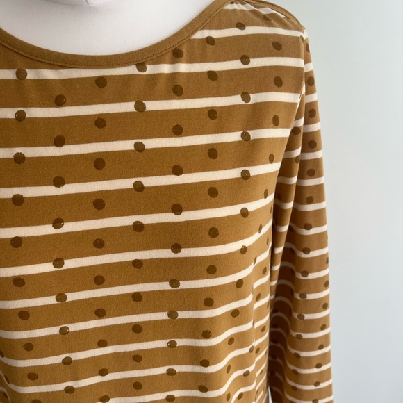 Fat Face Breton Striped spotty top mustard size uk 14 long sleeve - Picture 3 of 8